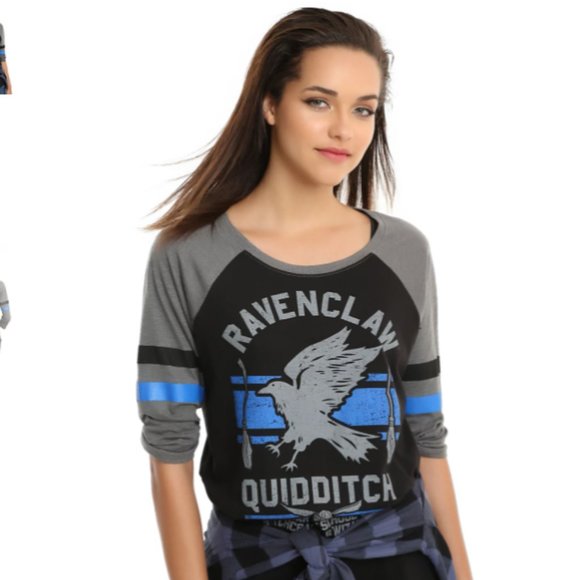 Harry Potter Ravenclaw Quidditch Girls Raglan Hot Topic - Picture 1 of 7
